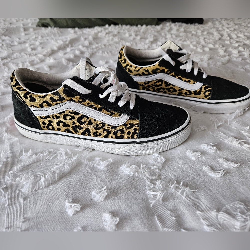 Vans old skool golden leopard print